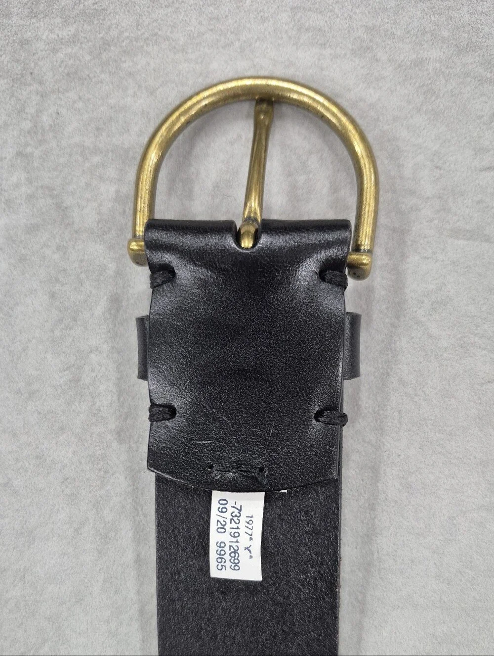 American Eagle Outfitters belt women's small black leather brass buckle